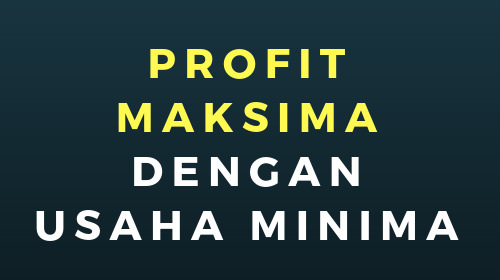 Cara Dapatkan Profit Maksima Dengan Usaha Minima